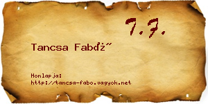 Tancsa Fabó névjegykártya